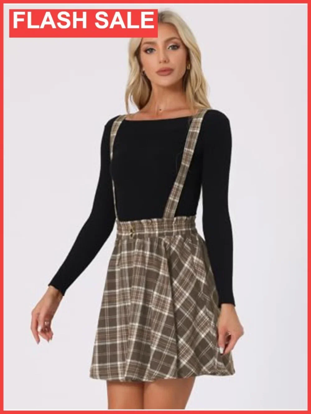 N/A plaid pleated